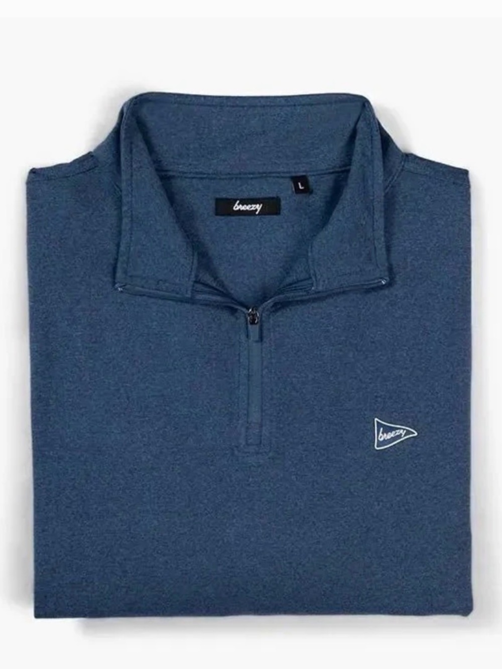 Breezy Men's Half-Zip Pullover Shirt - Navy